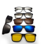 New Arrived Square Shape 6in1 Magnetic Sunglasses