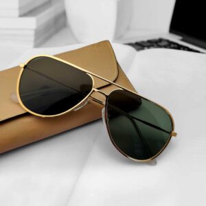 Premium Quality Golden Color Metal Frame Sunglasses