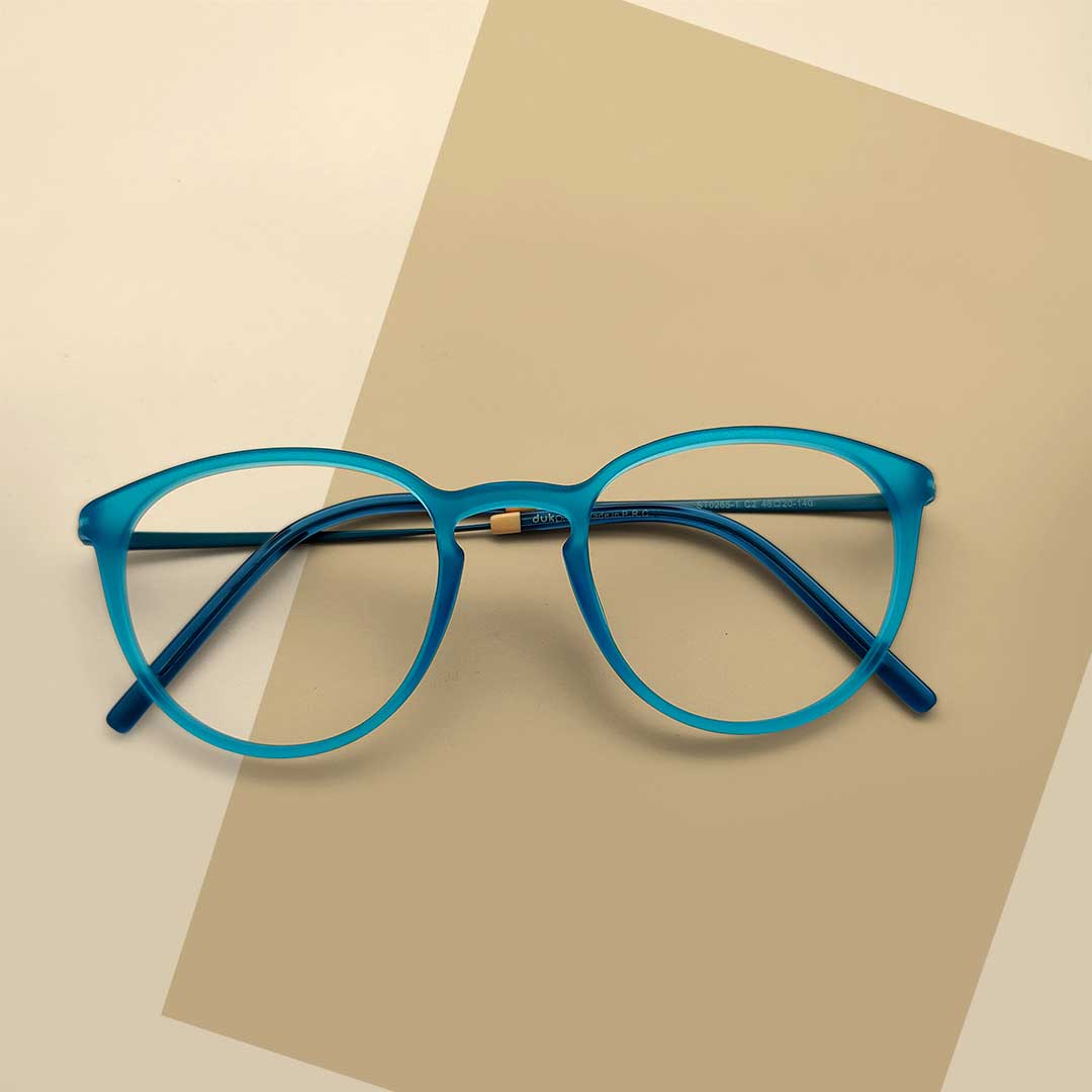 Turquoise Color Round Shape Eyeglass