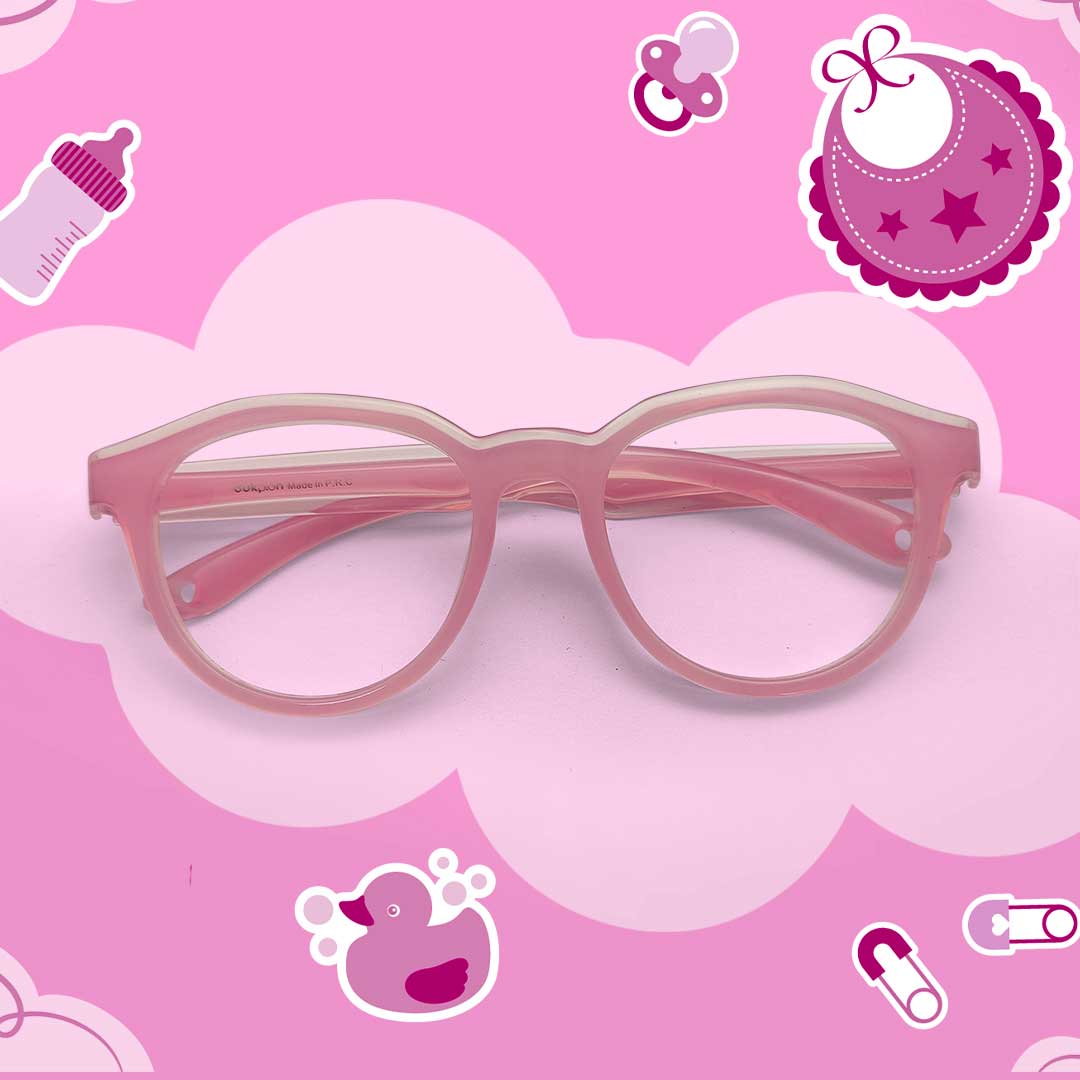 Pink Transparent Color Baby Eyeglass
