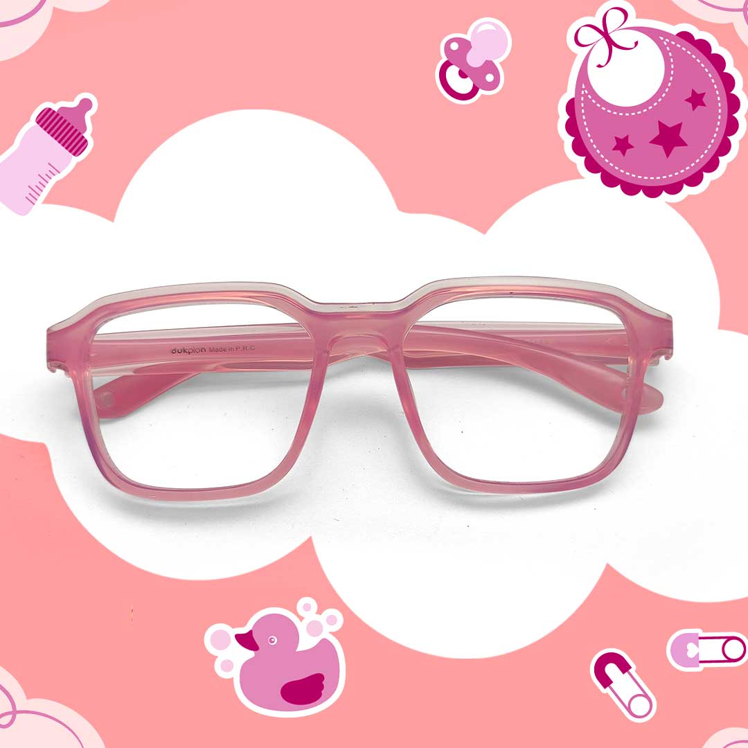 Square Shape Pink Transparent Color Eye ware