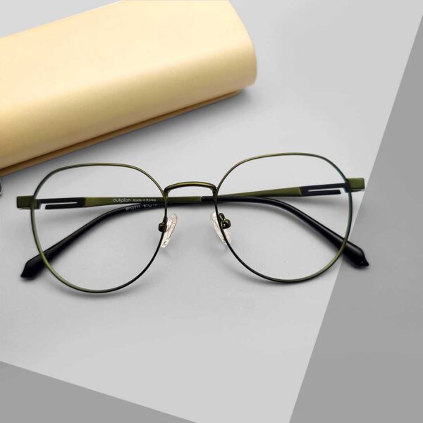 Olive Color Round Shape Eyeglasses