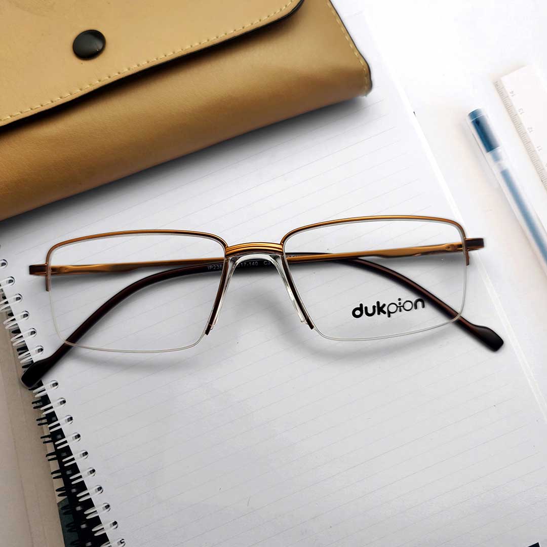 Brown Color Half-rimless Eyeglass