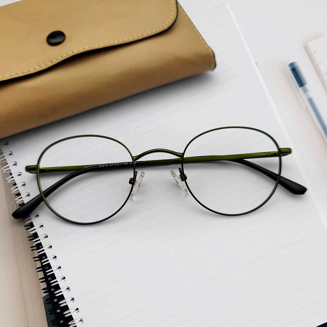 Green Color Premium Metal Eyeglasses