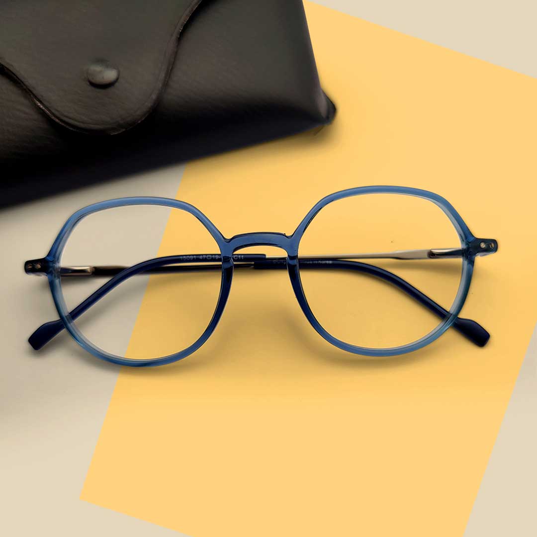 New Blue Transparent Eyeglasses Frame