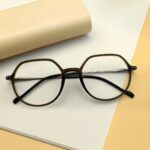 Olive Green Semi Round Eyeglasses Frame