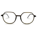 Olive Green Semi Round Eyeglasses Frame