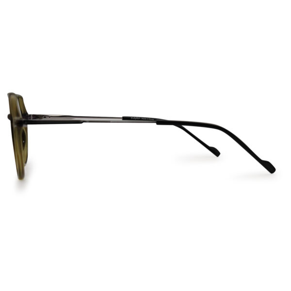 Olive Green Semi Round Eyeglasses Frame