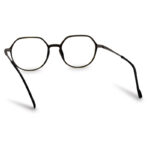 Olive Green Semi Round Eyeglasses Frame