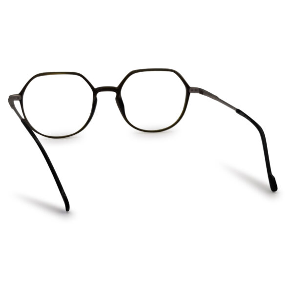 Olive Green Semi Round Eyeglasses Frame