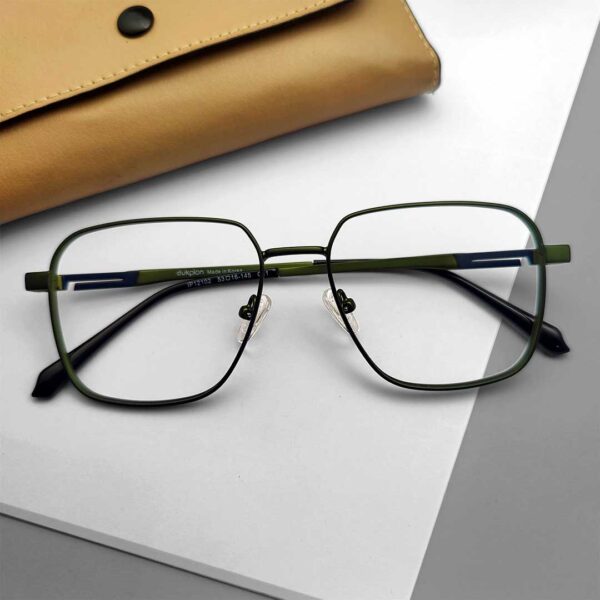 Olive Color Square Shape Eyeglass