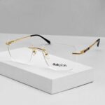 Golden Color Light Weight Rimless Eyeglass