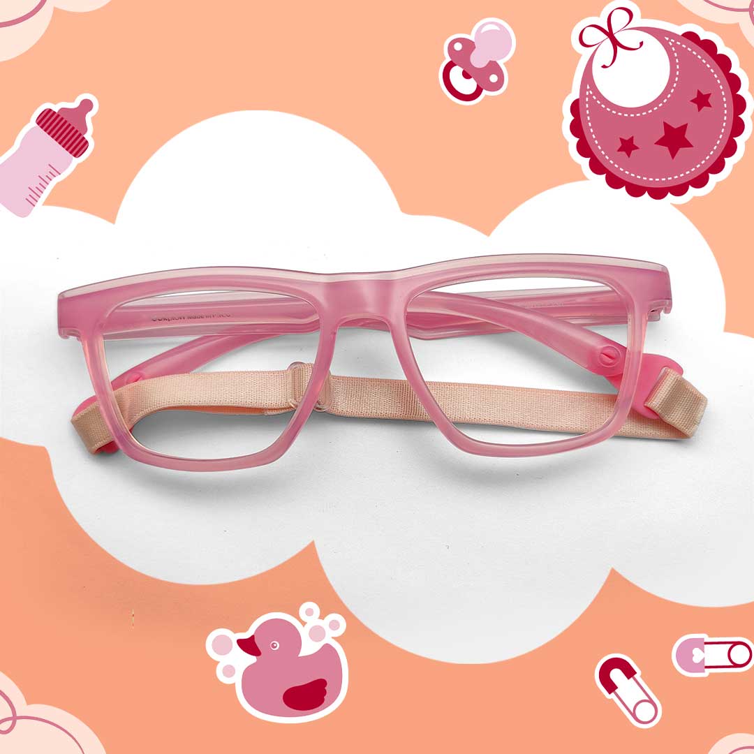 Pink Transparent Durable Baby Eyeglass
