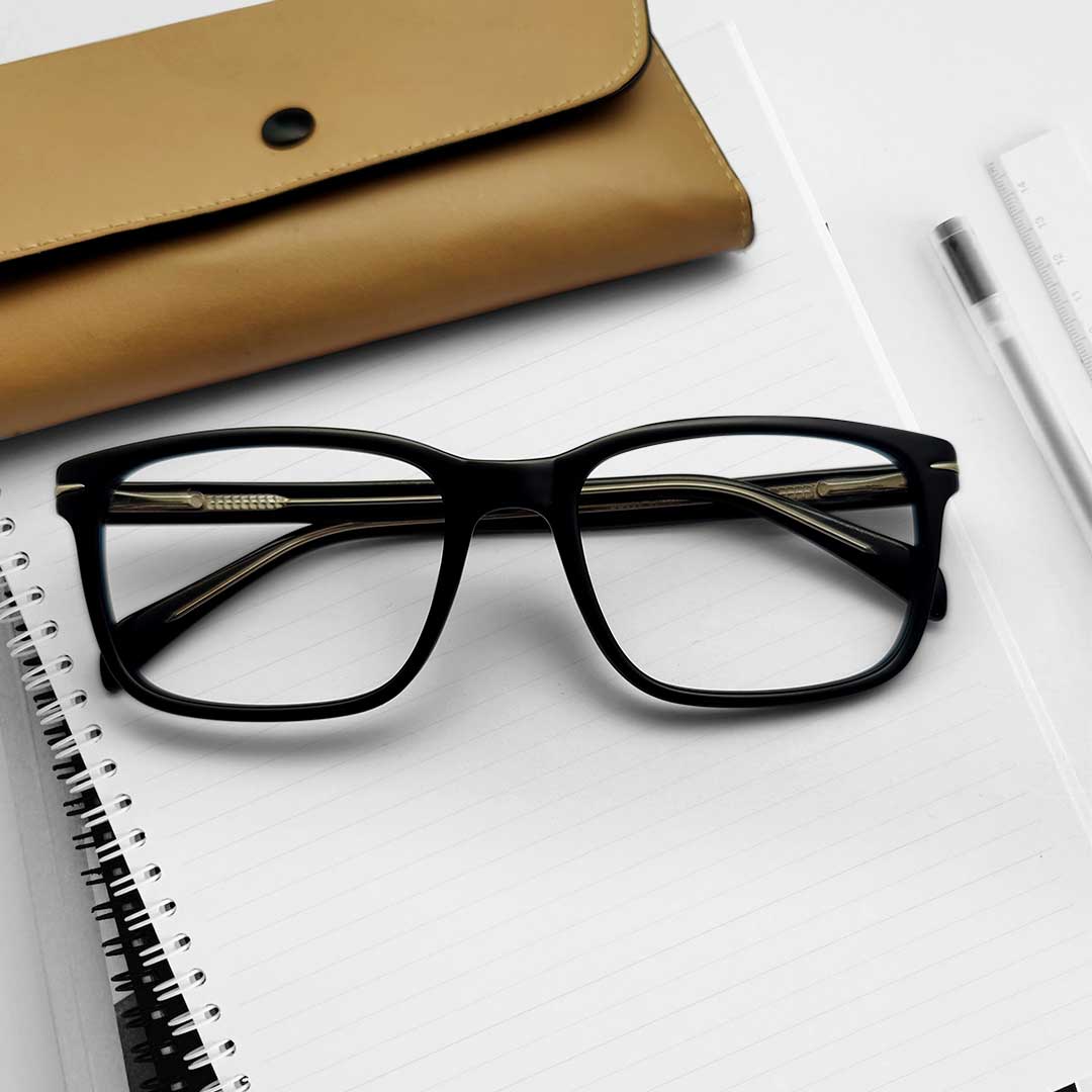 Black Color Square Shape Eyeglass