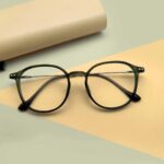 Olive Transparent Color Round Shape Eyeglass