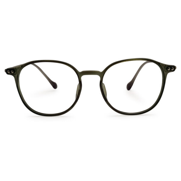 Olive Transparent Color Round Shape Eyeglass