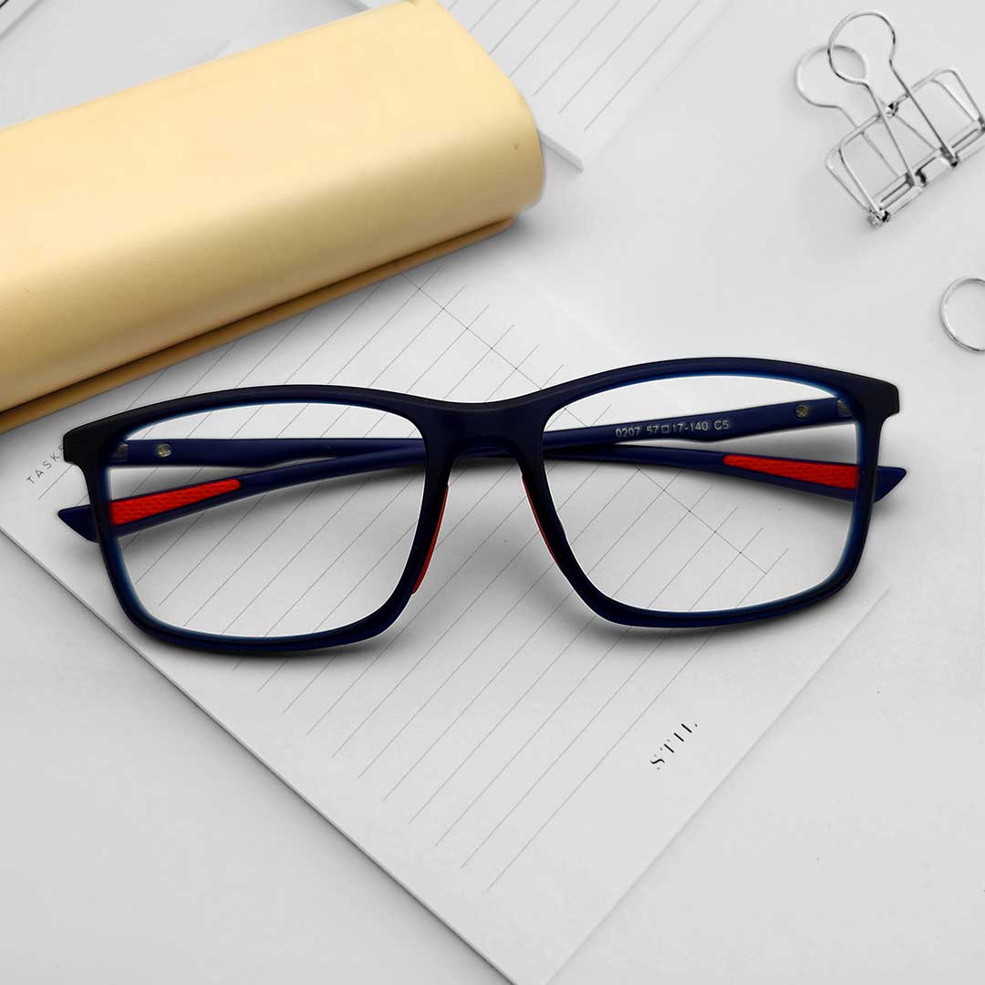 Blue Mixed Flexible Eyeglasses Frame