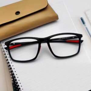 Black Mixed Flexible Eyeglasses Frame