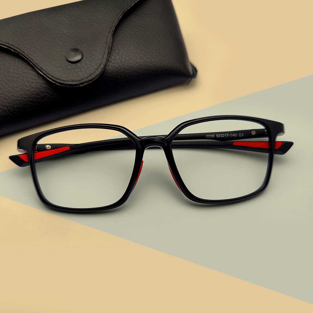 Black & Red Mixed Fiber Frame