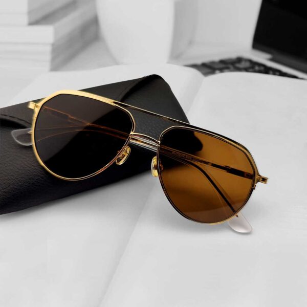 Double Bridge Golden Color Sunglasses