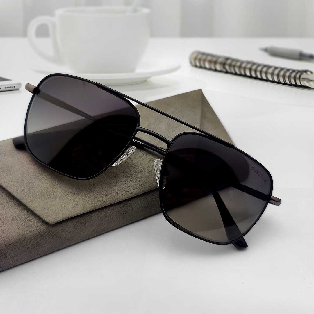Double Bridge Black Color Sunglasses