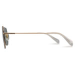 Golden Color Square Shape Metal Sunglasses