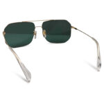 Golden Color Square Shape Metal Sunglasses