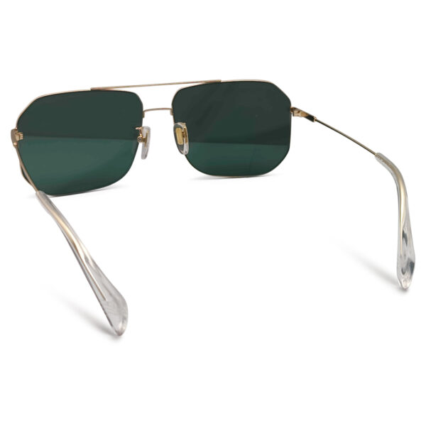 Golden Color Square Shape Metal Sunglasses