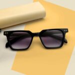Glossy Black Unique Design Sunglasses