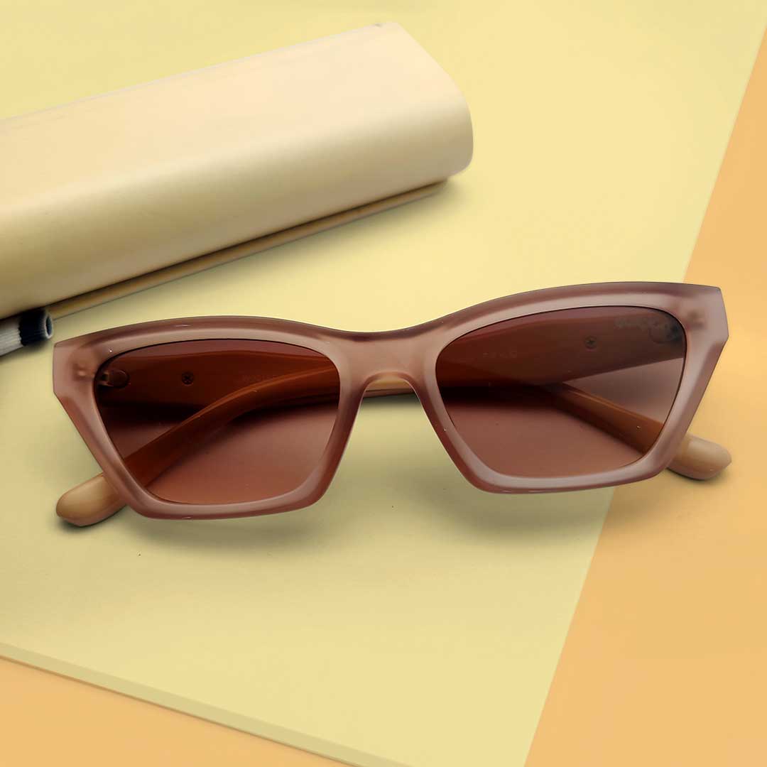 Pink Transparent Color Woman Sunglasses