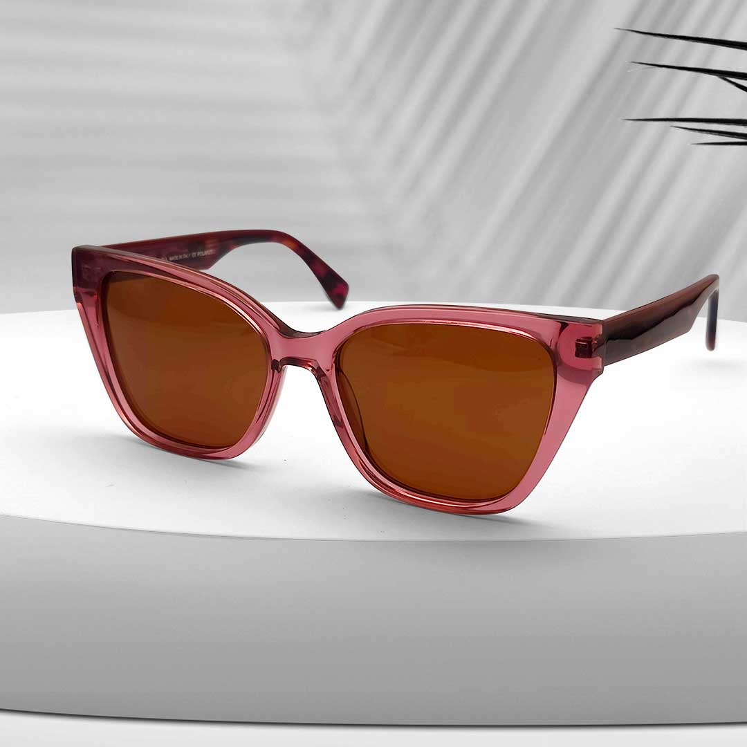 Pink Transparent Color Woman Sunglasses