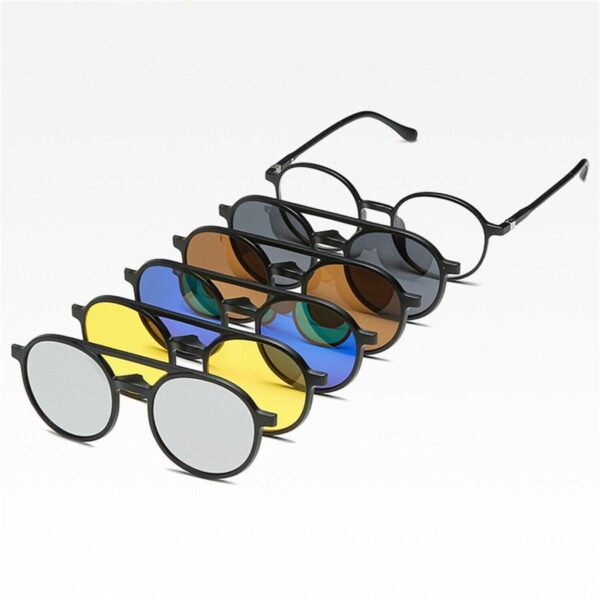 Round Shape Magnetic 6in1 Sunglasses