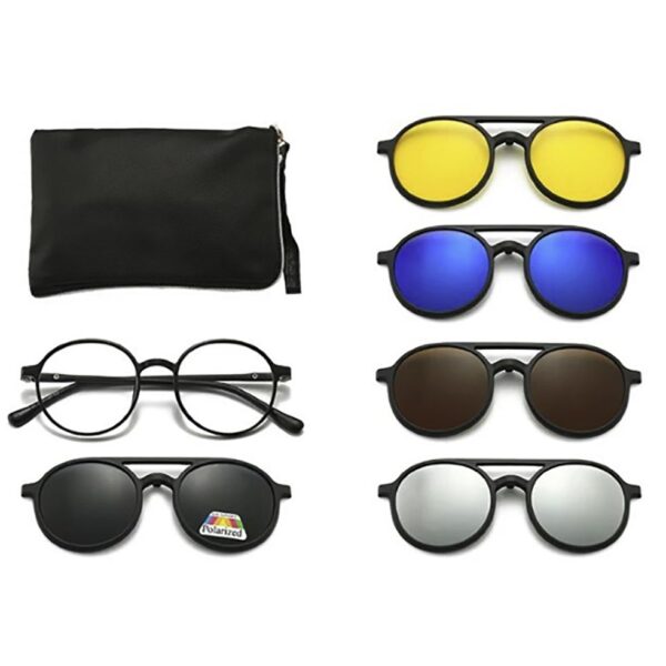 Round Shape Magnetic 6in1 Sunglasses