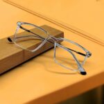 Transparent Color Fiber and Metal Mixed Eyeglasses