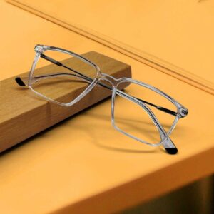 Transparent Color Fiber and Metal Mixed Eyeglasses