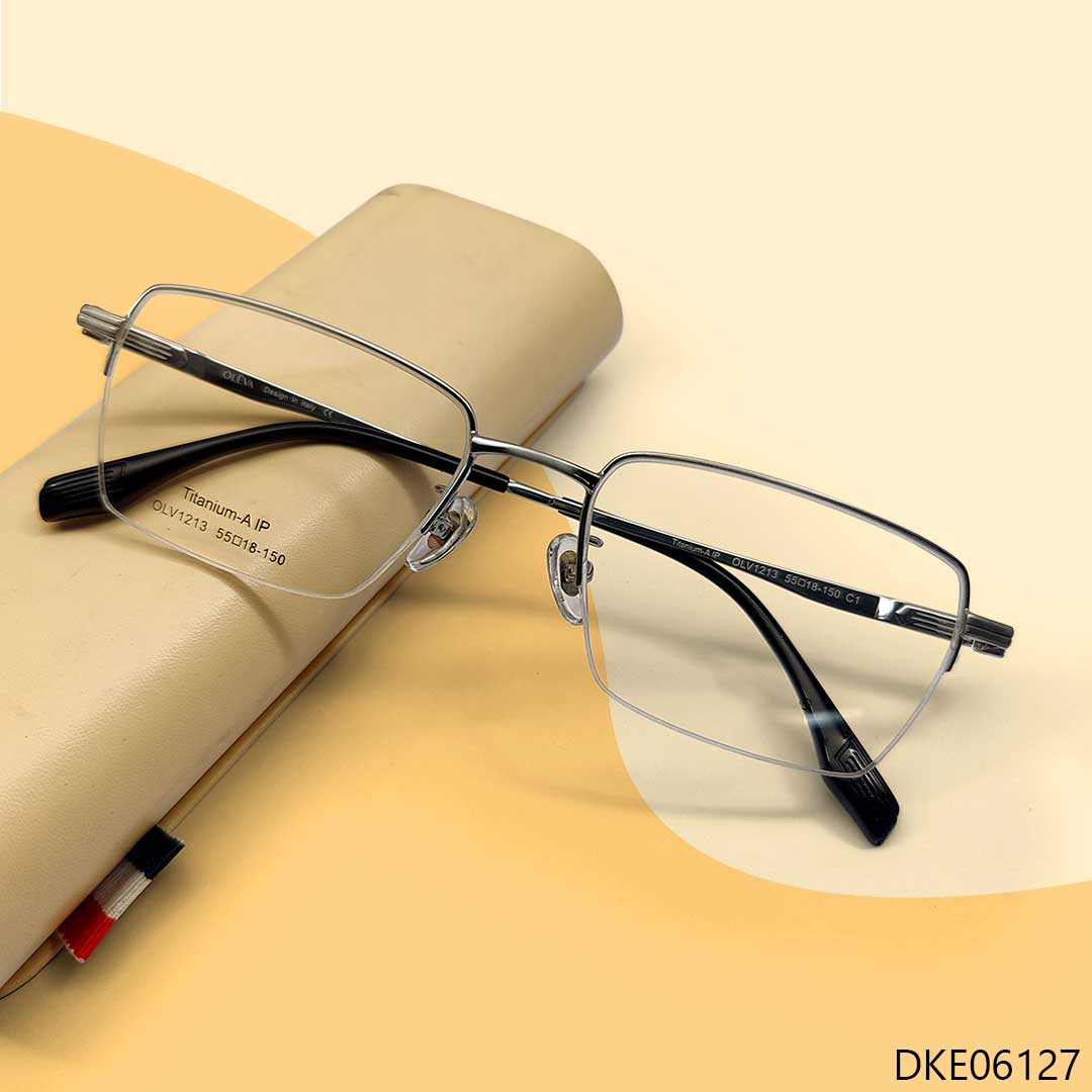 Half-Rim Silver Color Eyeglasses