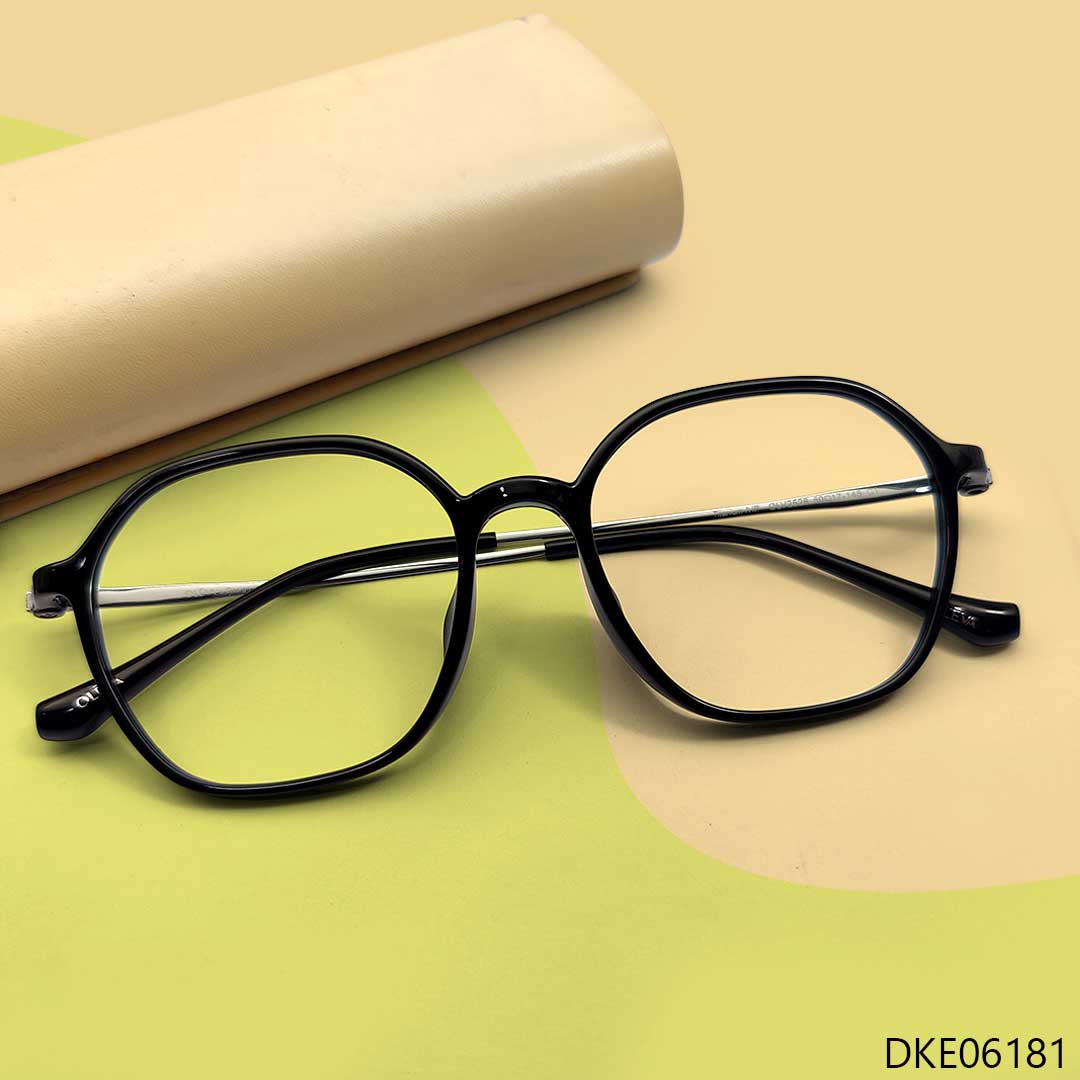 New Premium Quality Semi Round Shape Black Color Eyeglasses
