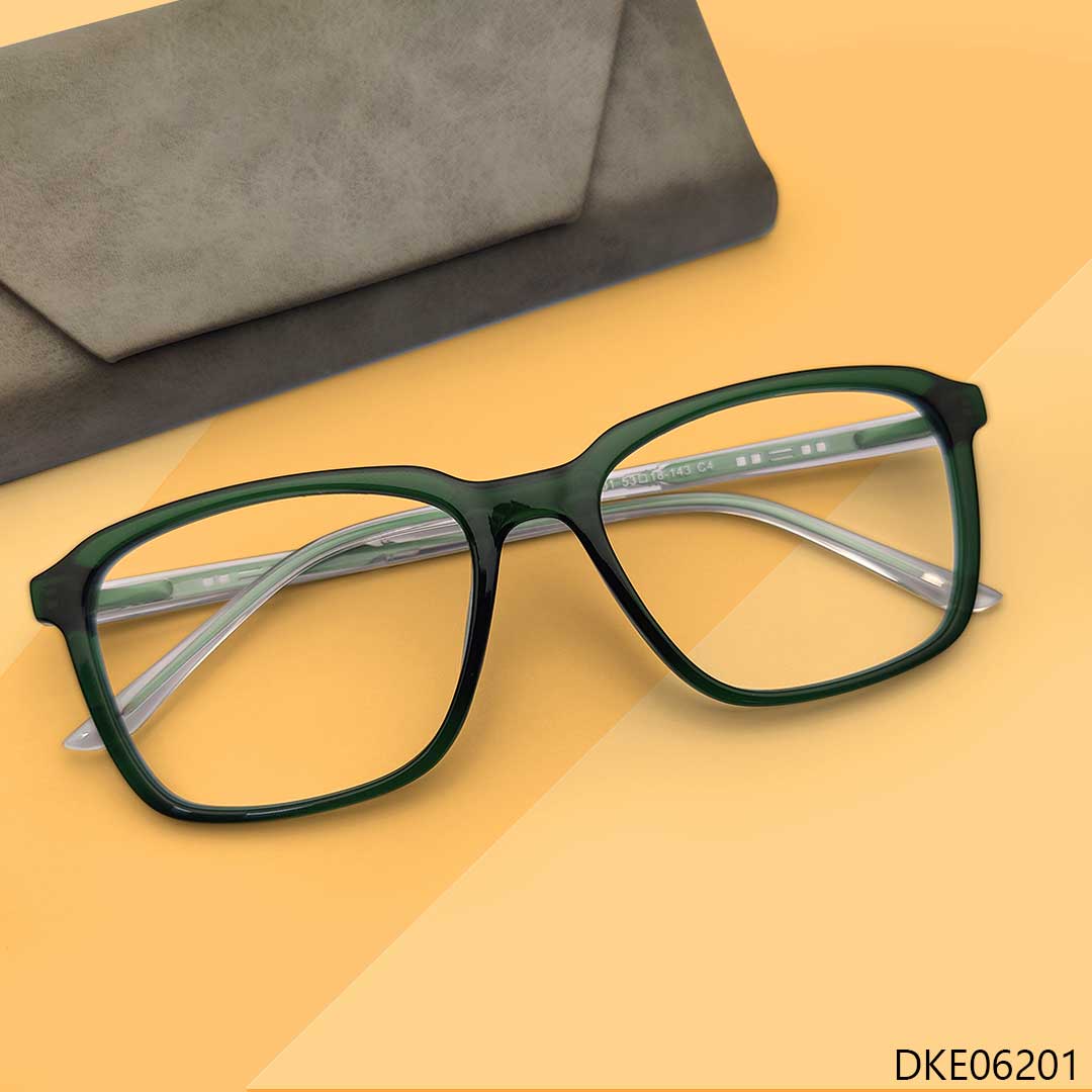 Stylish Green Transparent Light Weight Eyeglasses