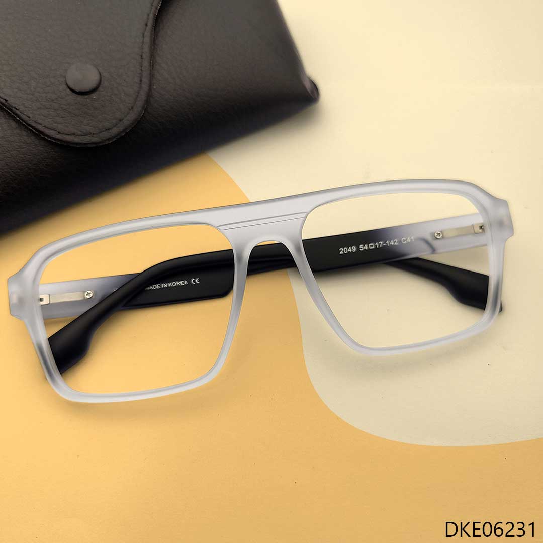 White and Black Mixed Color Transparent Eyeglasses