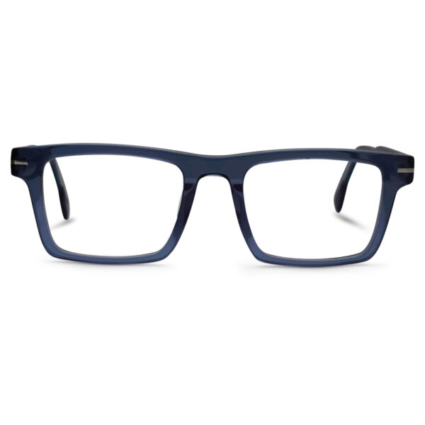 Blue Transparent Square Shape Eyeglasses