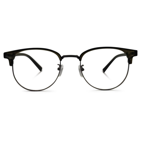 Olive Transparent Clubmaster Eyeglasses