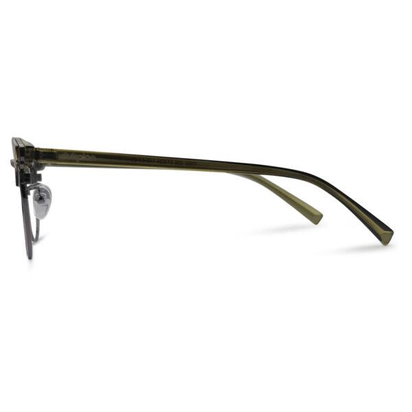 Olive Transparent Clubmaster Eyeglasses