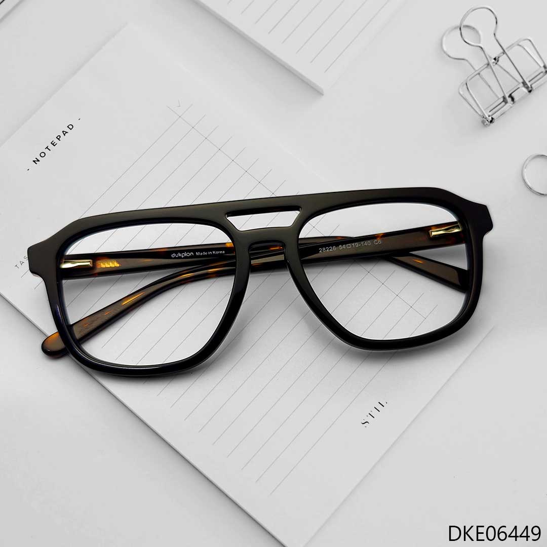 Tiger Print Double Bridge Eyeglass