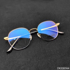 New Golden Color Semi Round Eyeglasses