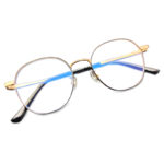 New Golden Color Semi Round Eyeglasses