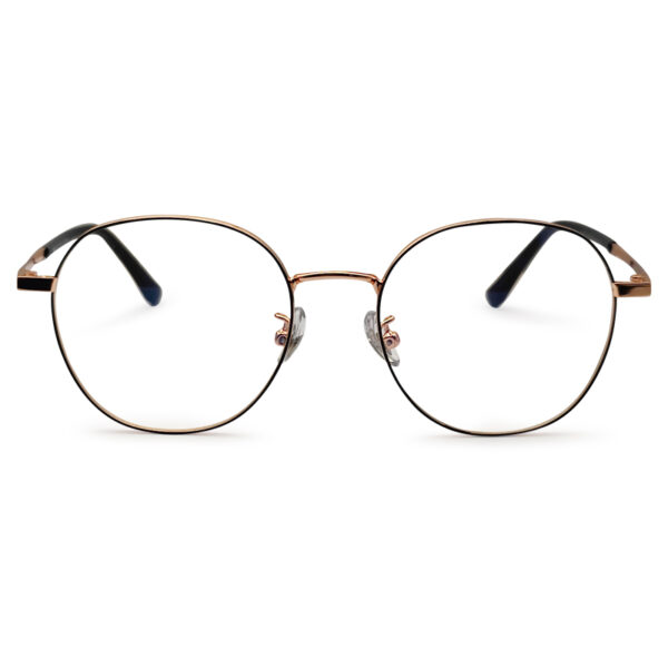 New Golden Color Semi Round Eyeglasses