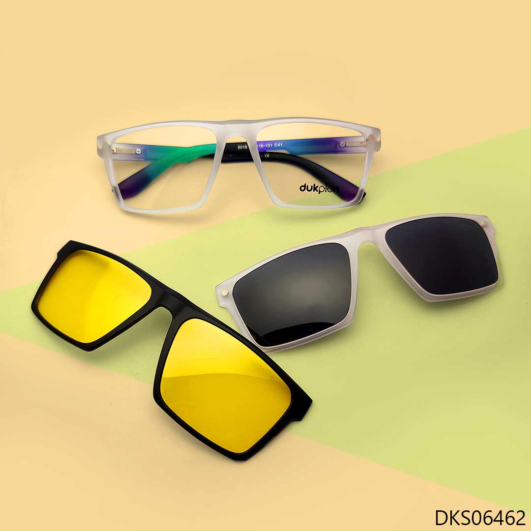 3 in 1 Magnetic Square Sunglasses
