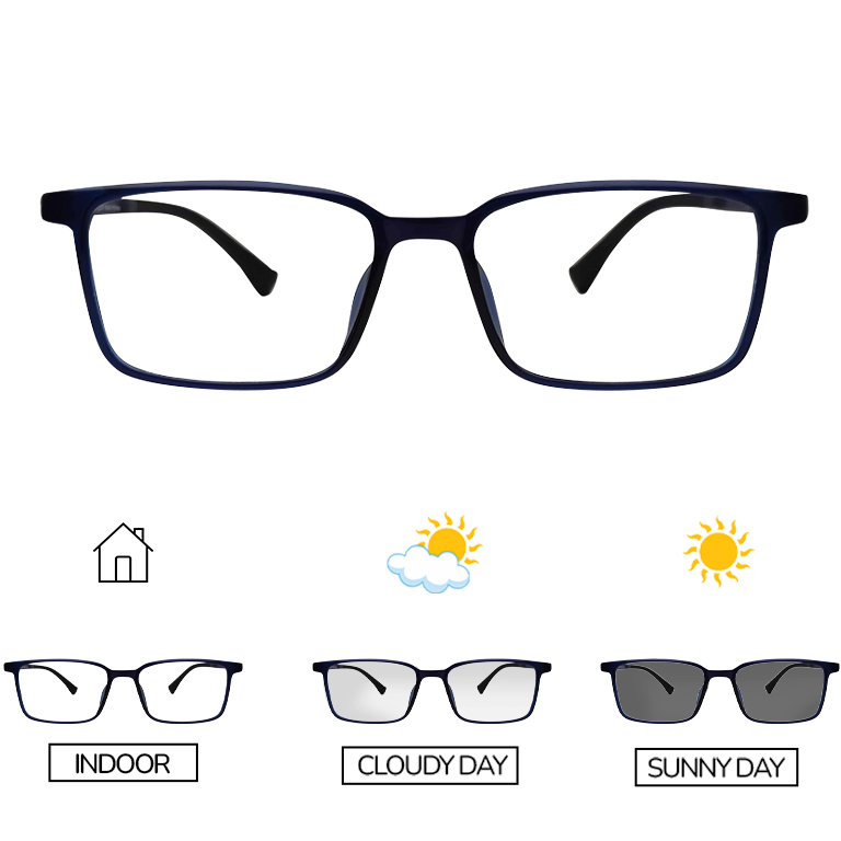 New Blue Color Photochromic Glasses