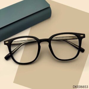 Semi Round Black Color Eyeglasses Frame