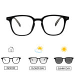 Semi Round Black Color Photochromic Glasses
